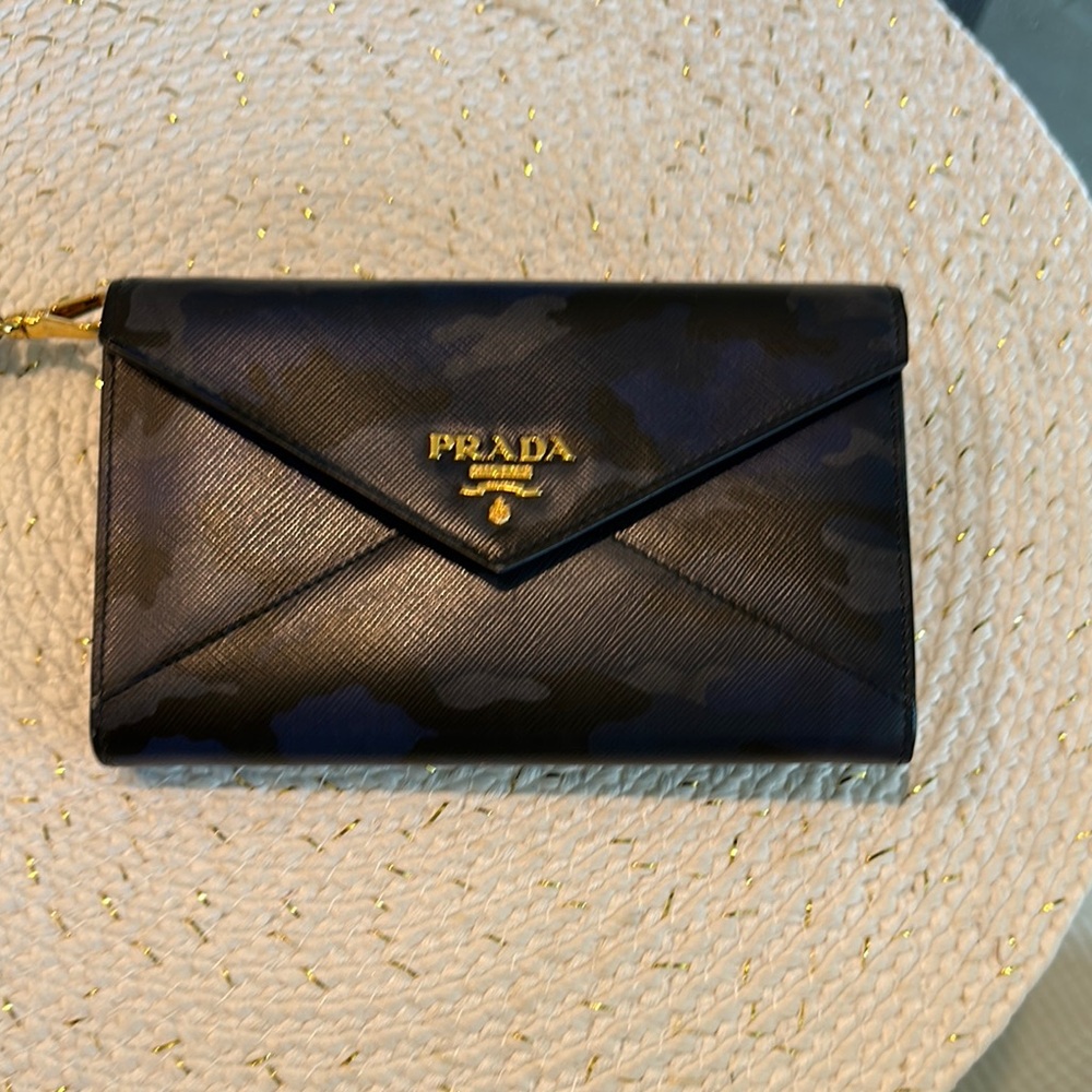 Prada Camouflage Black and Navy Wallet